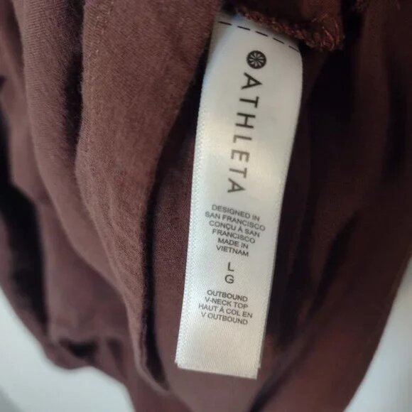 Athleta Outbound Top Women's Long Sleeve Active Fashion Shirt Brown Size Large - Picture 7 of 9
